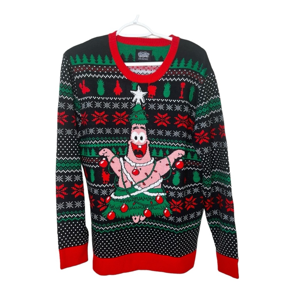 Nickelodeon Sponge Bob Square Pants Patrick Star Ugly Christmas Sweater Unisex